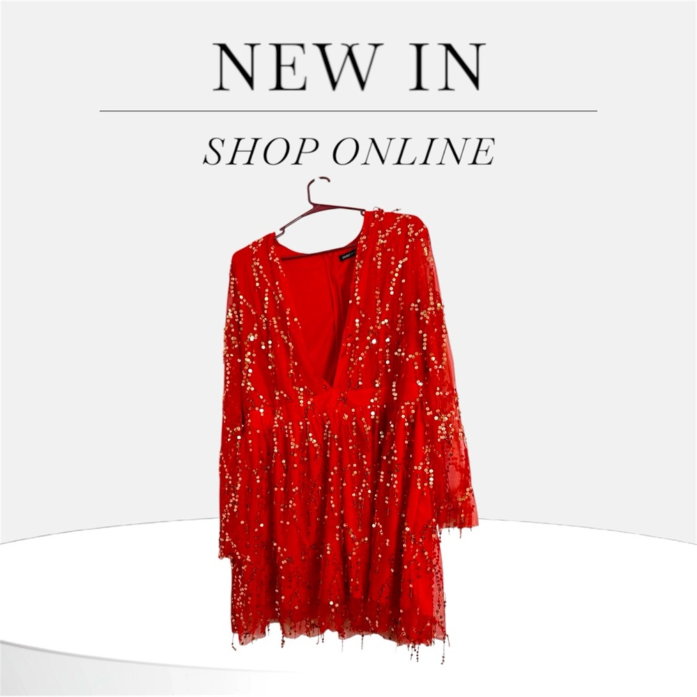 Elegant Red Sequin Dress